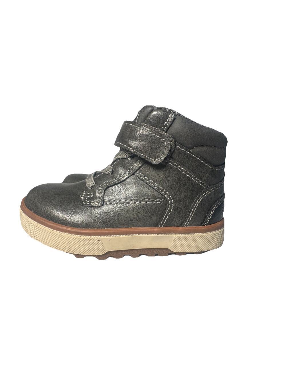 Jumping Beans Grunge Gray Toddler Boots Size 5T Hook Loop Side Zip Shoes